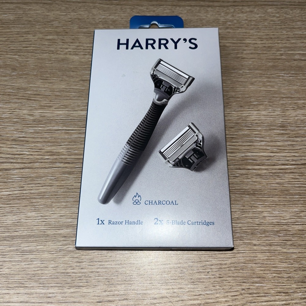 Harry's Men's 5-Blade Manual Razor Handle and 2 Razor Blade Refills, Charcoal